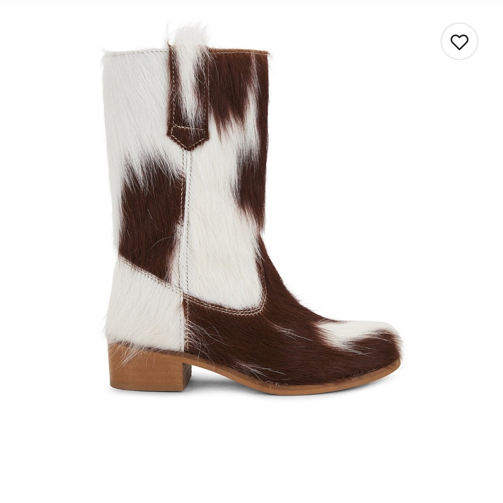 Julia Fur Gaucho Boot - Brown & White